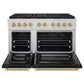 ZLINE Autograph 48" 6.7 cu. ft. Paramount Dual Fuel Range with 8 Burner DuoPro™ Cooktop and Dual Ovens with Black Matte Doors and Champagne Bronze Accents, PSDRZ-BLM-48-CB