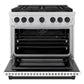 ZLINE Autograph 36" 5.2 cu. ft. Paramount Dual Fuel Range with 6 Burner DuoPro™ Cooktop and Electric Convection Oven with White Matte Door and Matte Black Accents, PSDRZ-WM-36-MB