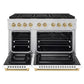 ZLINE Autograph 48" 6.7 cu. ft. Paramount Dual Fuel Range with 8 Burner DuoPro™ Cooktop and Dual Ovens with White Matte Doors and Champagne Bronze Accents, PSDRZ-WM-48-CB
