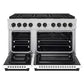 ZLINE Autograph 48" 6.7 cu. ft. Paramount Dual Fuel Range with 8 Burner DuoPro™ Cooktop and Dual Ovens with White Matte Doors and Matte Black Accents, PSDRZ-WM-48-MB