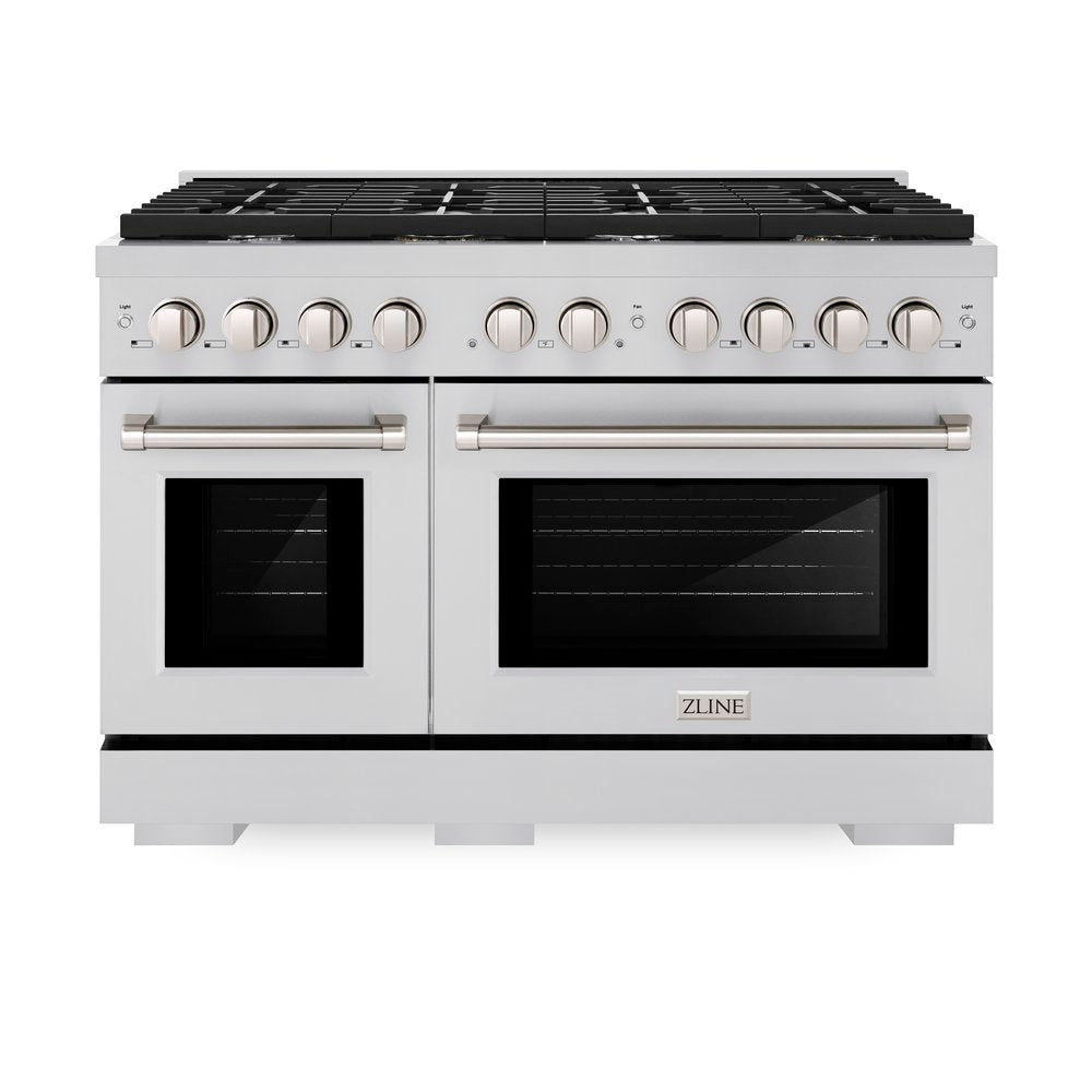 ZLINE 48” Professional Gas Range with Convection Oven and 8 Burners in Stainless Steel, SGR48