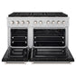 ZLINE 48" 6.7 cu. ft. Paramount Gas Range with 8 Burner DuoPro™ Cooktop and Dual Ovens with Black Matte Doors, PSGR-BLM-48