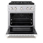 ZLINE 30" 4.2 cu. ft. Paramount Gas Range with 4 Burner DuoPro™ Cooktop and Convection Gas Oven with White Matte Door, PSGR-WM-30