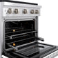 ZLINE 30" 4.2 cu. ft. Paramount Gas Range with 4 Burner DuoPro™ Cooktop and Convection Gas Oven with White Matte Door, PSGR-WM-30