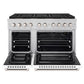 ZLINE 48" 6.7 cu. ft. Paramount Gas Range with 8 Burner DuoPro™ Cooktop and Dual Ovens with White Matte Doors, PSGR-WM-48
