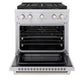 ZLINE 30" 4.2 cu. ft. Paramount Gas Range with 4 Burner DuoPro™ Cooktop and Convection Gas Oven in Stainless Steel, PSGR30