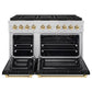 ZLINE Autograph 48" 6.7 cu. ft. Paramount Gas Range with 8 Burner DuoPro™ Cooktop and Dual Ovens with Black Matte Doors and Polished Gold Accents, PSGRZ-BLM-48-G