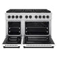 ZLINE Autograph 48" 6.7 cu. ft. Paramount Gas Range with 8 Burner DuoPro™ Cooktop and Dual Ovens with White Matte Doors and Matte Black Accents, PSGRZ-WM-48-MB