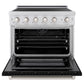 ZLINE 36" 5.2 cu. ft. Paramount Induction Range with 5 Element Cooktop and Electric Convection Oven in Stainless Steel with Black Matte Door, SINR-BLM-36
