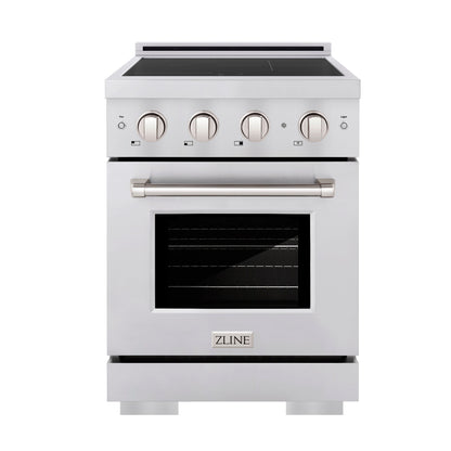 ZLINE 24" 5.2 cu. ft. Paramount Induction Range with 3 Element Cooktop and Electric Oven in Stainless Steel, SINR24