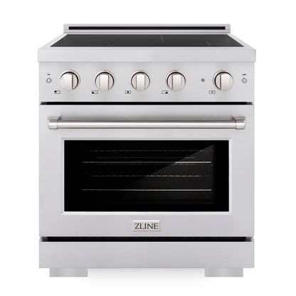 ZLINE 30" 4.2 cu. ft. Paramount Induction Range with 4 Element Cooktop and Electric Oven in Stainless Steel, SINR30