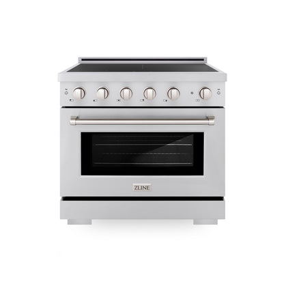 ZLINE 36" 5.2 cu. ft. Paramount Induction Range with 5 Element Cooktop and Electric Oven in Stainless Steel, SINR36