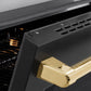 ZLINE Autograph Edition 36" 5.2 cu. ft. Paramount Induction Range with 5 Element Cooktop and Electric Convection Oven in Stainless Steel with Black Matte Door and Polished Gold Accents, SINRZ-BLM-36-G