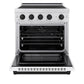 ZLINE Autograph Edition 30" 4.2 cu. ft. Paramount Induction Range with 4 Element Cooktop and Electric Convection Oven in Stainless Steel with White Matte Door and Matte Black Accents, SINRZ-WM-30-MB