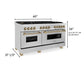 ZLINE Autograph 60" 7.4 cu. ft. Dual Fuel Range in Stainless Steel with Bronze Accents, RAZ-60-CB
