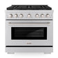 ZLINE 36" 5.2 cu. ft. Paramount Dual Fuel Range with 6 Burners in Stainless Steel, SDR36