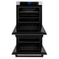 ZLINE 30" Autograph Double Wall Oven with Air Fry and Self-Clean in Stainless Steel and Black Matte Handle, WADZ-30-MB