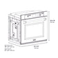 ZLINE 30" Autograph Single Wall Oven with Air Fry and Self-Clean in DuraSnow® Stainless Steel and Gold Handle, WASSZ-30-G