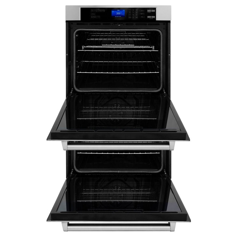 ZLINE Appliance Package - 30" Double Wall Oven, Rangetop, Over The Range Microwave, 3KP-RTOTRH30-AWD