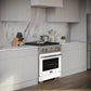 ZLINE Paramount 30" 4.2 cu. ft. Gas Range with Convection Oven in Stainless Steel with White Matte Door, SGR-WM-30