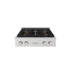 ZLINE 30" Paramount Gas Rangetop with 4 Burner DuoPro™ Cooktop in Stainless Steel, PSRT30