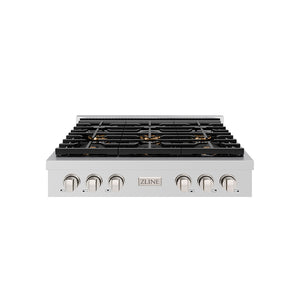 ZLINE 36" Paramount Gas Rangetop with 6 Burner DuoPro™ Cooktop in Stainless Steel, PSRT36