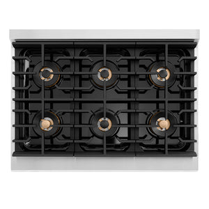 ZLINE 36" Paramount Gas Rangetop with 6 Burner DuoPro™ Cooktop in Stainless Steel, PSRT36