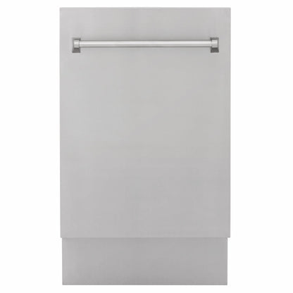ZLINE Tallac 18-Inch Top Control Built-In Dishwasher, Stainless Steel Panel, Traditional Handle, 51 dBA, DWV-304-18