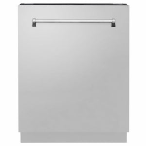 ZLINE Tallac 24-Inch Top Control Built-In Dishwasher, Stainless Steel Panel, Traditional Handle, 51 dBA, DWV-304-24