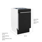 ZLINE Tallac 18-Inch Top Control Built-In Dishwasher, Black Matte Panel, Traditional Handle, 51 dBA, DWV-BLM-18