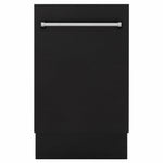 ZLINE Tallac 18-Inch Top Control Built-In Dishwasher, Black Matte Panel, Traditional Handle, 51 dBA, DWV-BLM-18