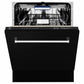 ZLINE Tallac 24-Inch Top Control Built-In Dishwasher, Black Matte Panel, Traditional Handle, 51 dBA, DWV-BLM-24