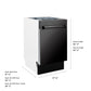 ZLINE Tallac 18-Inch Top Control Built-In Dishwasher, Black Stainless Steel Panel, Traditional Handle, 51 dBA, DWV-BS-18