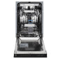 ZLINE Tallac 18-Inch Top Control Built-In Dishwasher, Black Stainless Steel Panel, Traditional Handle, 51 dBA, DWV-BS-18