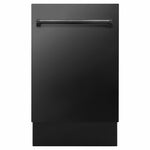 ZLINE Tallac 18-Inch Top Control Built-In Dishwasher, Black Stainless Steel Panel, Traditional Handle, 51 dBA, DWV-BS-18