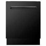ZLINE Tallac 24-Inch Top Control Built-In Dishwasher, Black Stainless Steel Panel, Traditional Handle, 51 dBA, DWV-BS-24