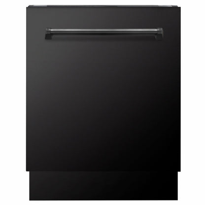 ZLINE Tallac 24-Inch Top Control Built-In Dishwasher, Black Stainless Steel Panel, Traditional Handle, 51 dBA, DWV-BS-24