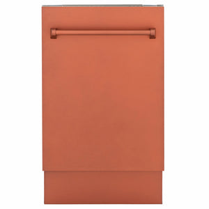 ZLINE Tallac 18-Inch Top Control Built-In Dishwasher, Copper Panel, Traditional Handle, 51 dBA, DWV-C-18