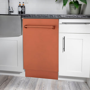 ZLINE Tallac 18-Inch Top Control Built-In Dishwasher, Copper Panel, Traditional Handle, 51 dBA, DWV-C-18