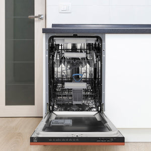ZLINE Tallac 18-Inch Top Control Built-In Dishwasher, Copper Panel, Traditional Handle, 51 dBA, DWV-C-18