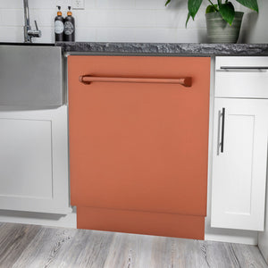 ZLINE Tallac 24-Inch Top Control Built-In Dishwasher, Copper Panel, Traditional Handle, 51 dBA, DWV-C-24
