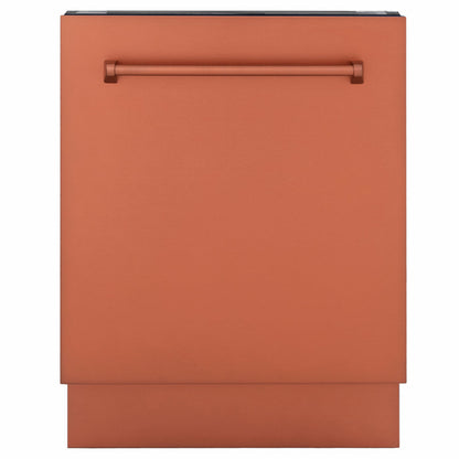 ZLINE Tallac 24-Inch Top Control Built-In Dishwasher, Copper Panel, Traditional Handle, 51 dBA, DWV-C-24