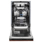 ZLINE Tallac 18-Inch Top Control Built-In Dishwasher, Hand-Hammered Copper Panel, Traditional Handle, 51 dBA, DWV-HH-18