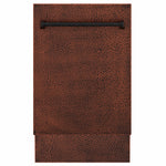 ZLINE Tallac 18-Inch Top Control Built-In Dishwasher, Hand-Hammered Copper Panel, Traditional Handle, 51 dBA, DWV-HH-18