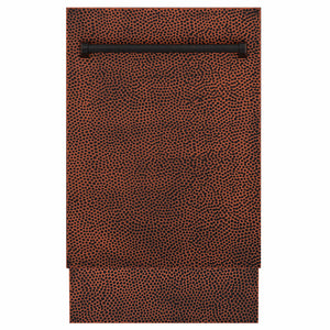 ZLINE Tallac 18-Inch Top Control Built-In Dishwasher, Hand-Hammered Copper Panel, Traditional Handle, 51 dBA, DWV-HH-18