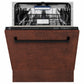 ZLINE Tallac 24-Inch Top Control Built-In Dishwasher, Hand-Hammered Copper Panel, Traditional Handle, 51 dBA, DWV-HH-24