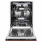 ZLINE Tallac 24-Inch Top Control Built-In Dishwasher, Hand-Hammered Copper Panel, Traditional Handle, 51 dBA, DWV-HH-24