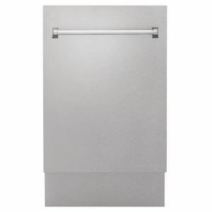ZLINE Tallac 18-Inch Top Control Built-In Dishwasher, Satin Stainless Steel Panel, Traditional Handle, 51 dBA, DWV-SN-18