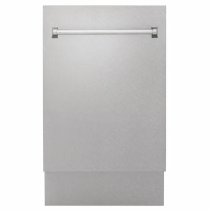ZLINE Tallac 18-Inch Top Control Built-In Dishwasher, Satin Stainless Steel Panel, Traditional Handle, 51 dBA, DWV-SN-18