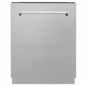 ZLINE Tallac 24-Inch Top Control Built-In Dishwasher, Satin Stainless Steel Panel, Traditional Handle, 51 dBA, DWV-SN-24